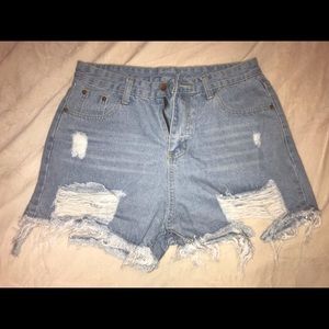 Raw Hem Denim Shorts